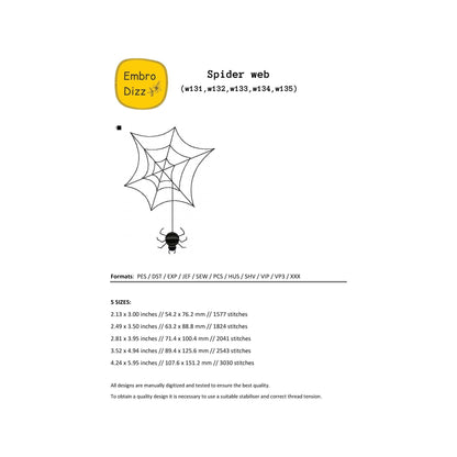 Spider web - Embroidery design