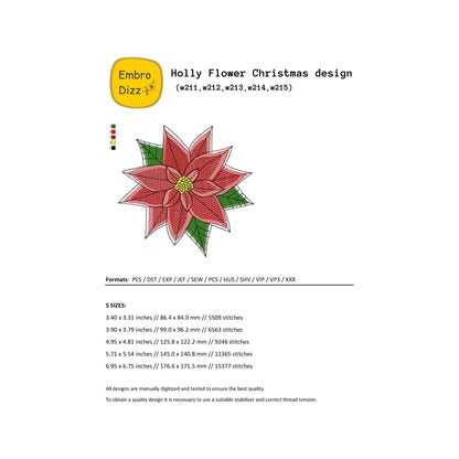 Poinsettia - Embroidery design