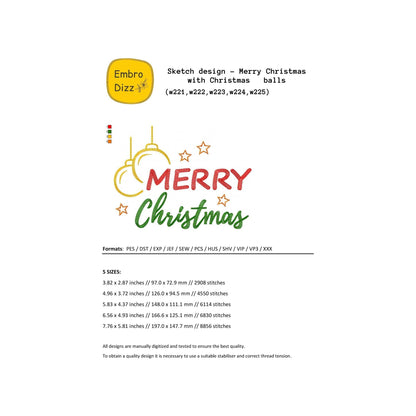 Merry Christmas - Embroidery design